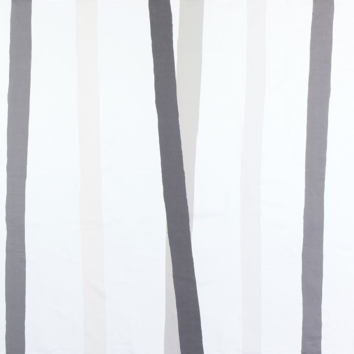 Square linen tablecloth grey charcoal ivory stripes