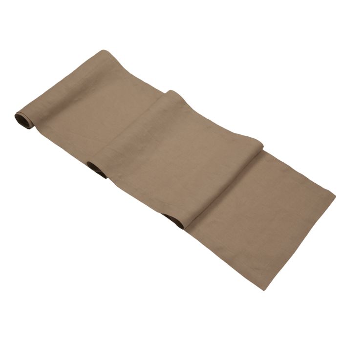 Coffee Brown Linen Runner