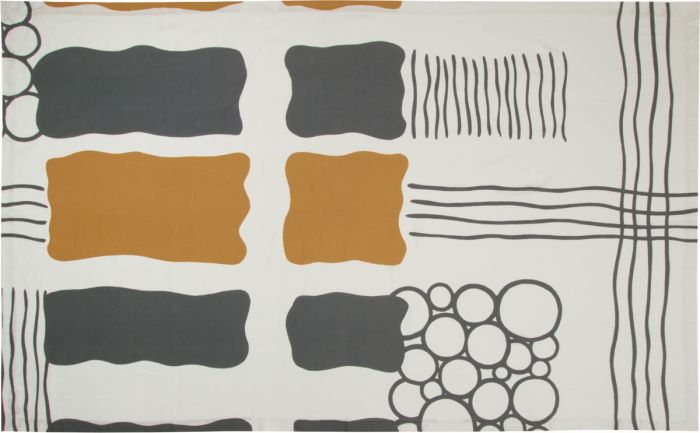 modern grey gray orange natural linen tablecloth