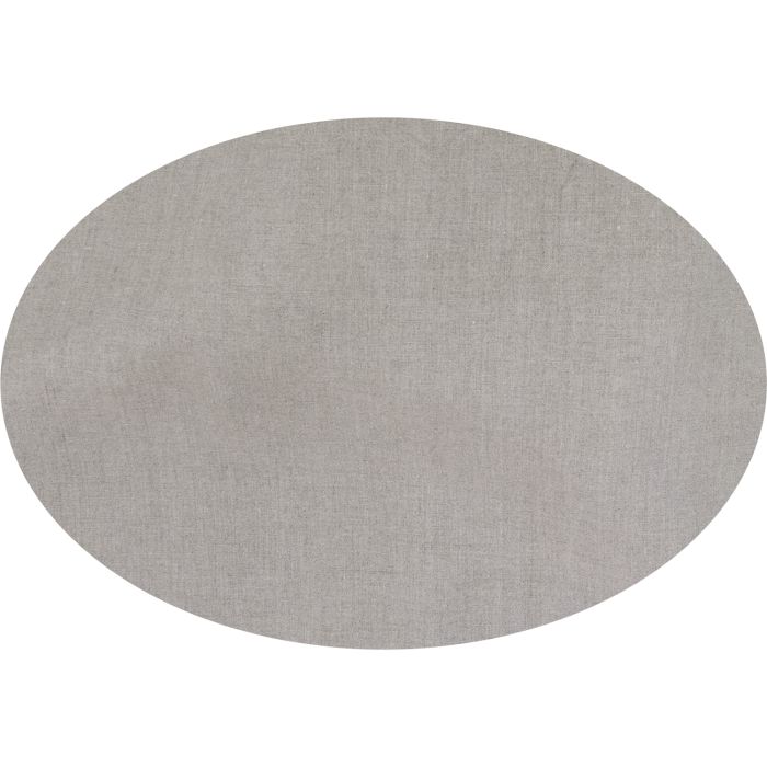 Dark natural oval linen tablecloth