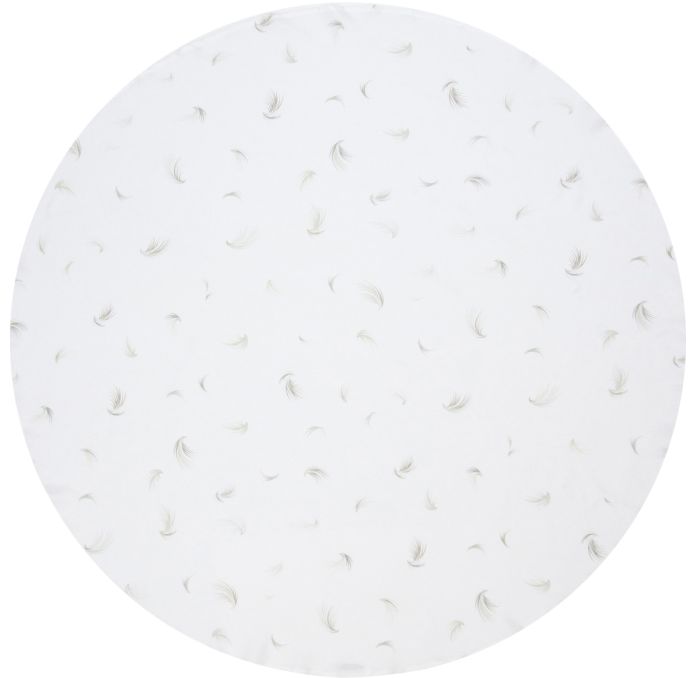 Grania white round tablecloth with feathers