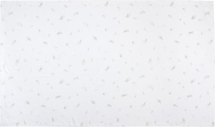 white linen tablecloth grey taupe feathers