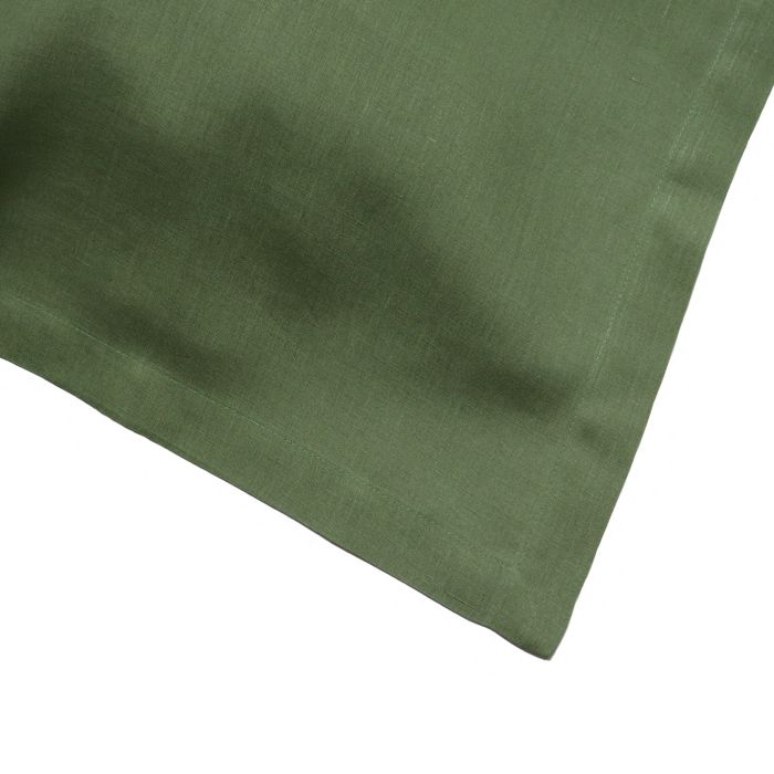 Green square linen tablecloth