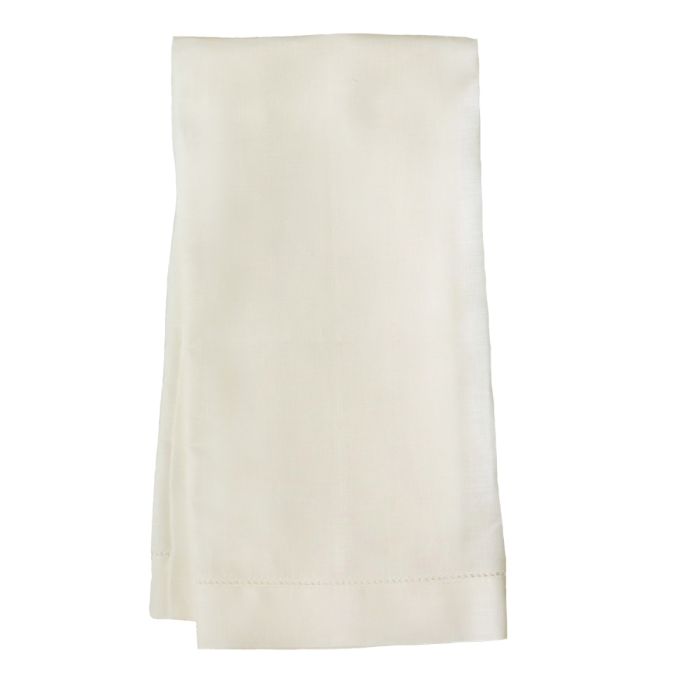 ivory hemstitch linen hand towel tea towel
