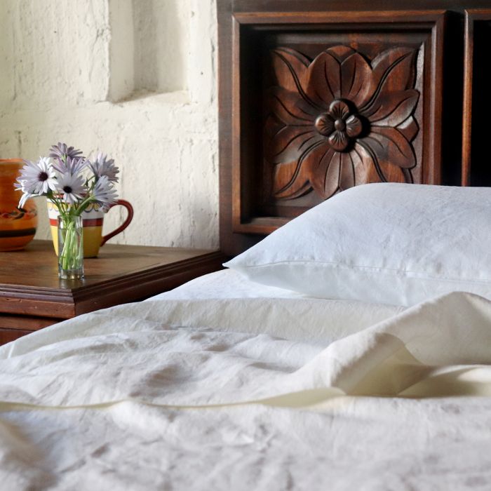 Ivory Italian Linen Pillowcase