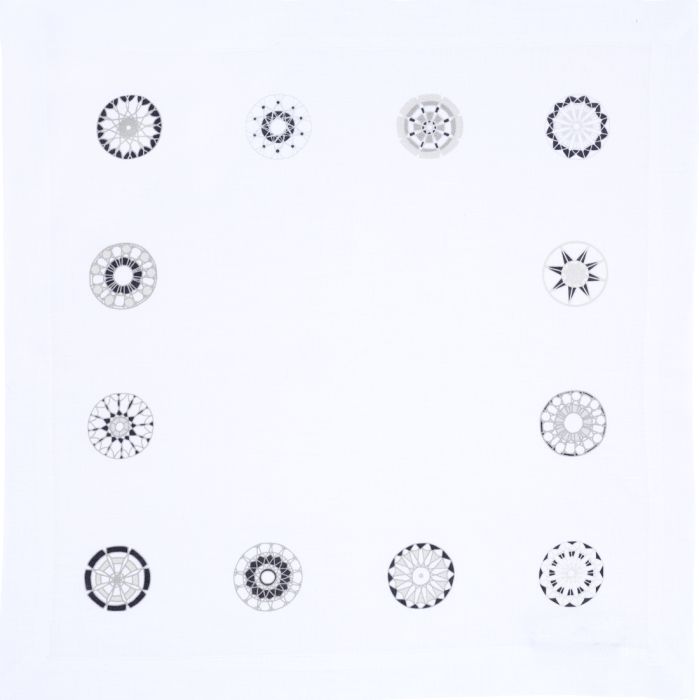 Lace Modern Linen Napkin White Grey