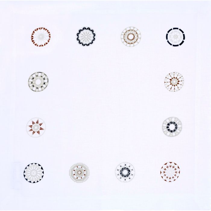 Modern Lace Elegant Red White and Blue Linen Napkin