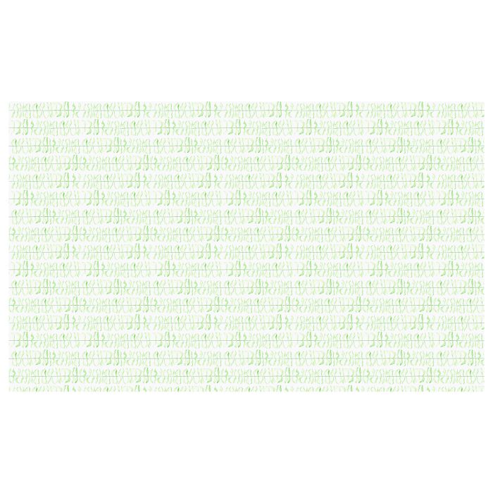 White linen rectangular tablecloth printed with green leaves watercolor print