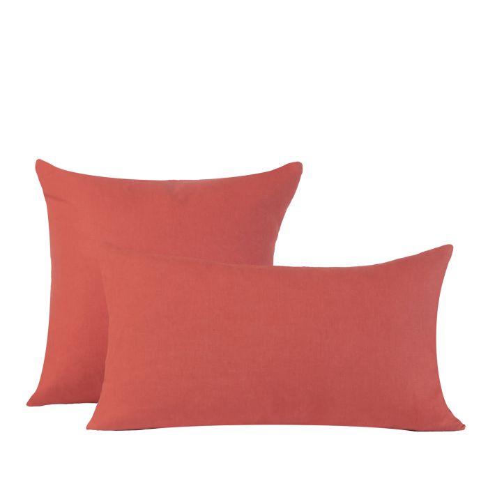 Lobster Orange Linen Pillow