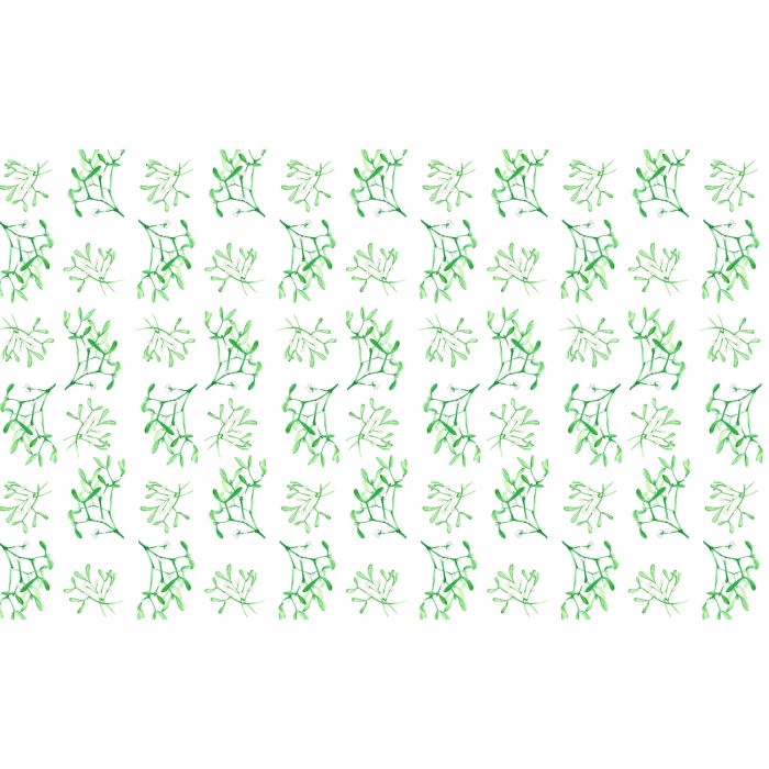 Mistletoe Christmas Linen Tablecloth Rectangular White and Green