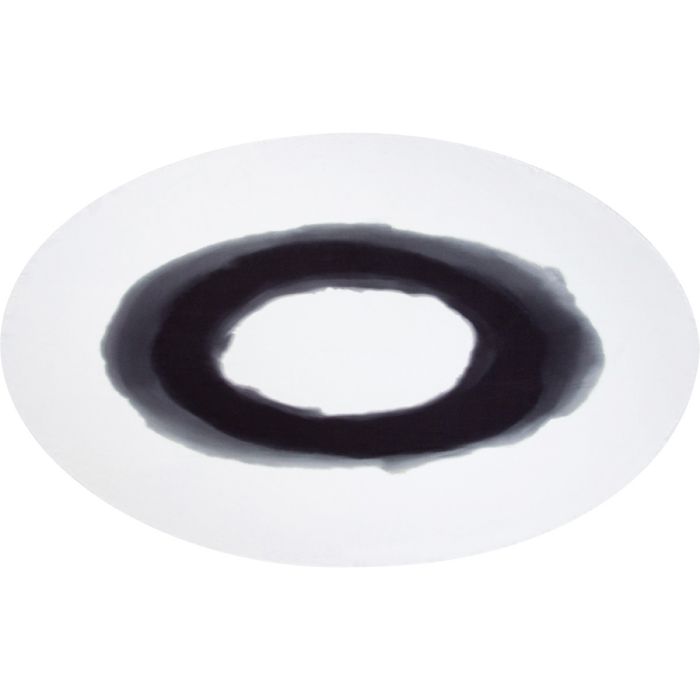 Moreton black and white monochromatic watercolor oval linen tablecloth