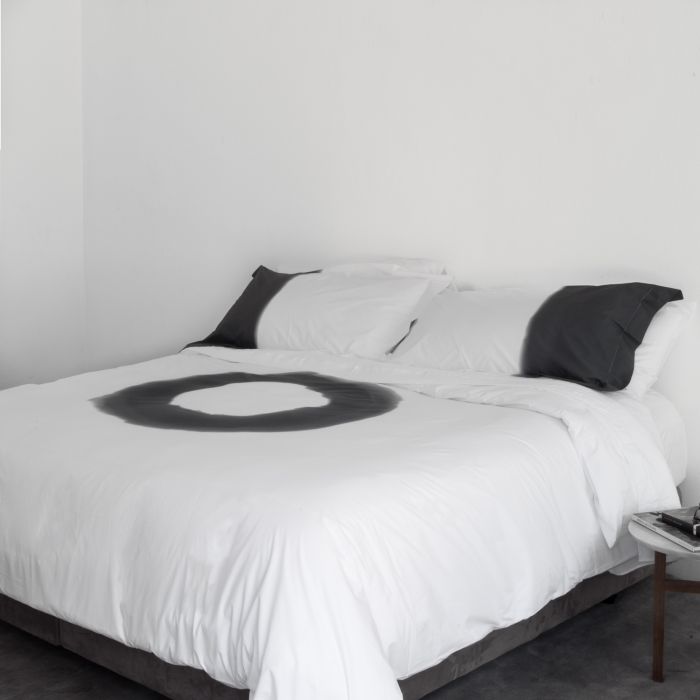 Moreton black and white printed luxury percale cotton duvet cover