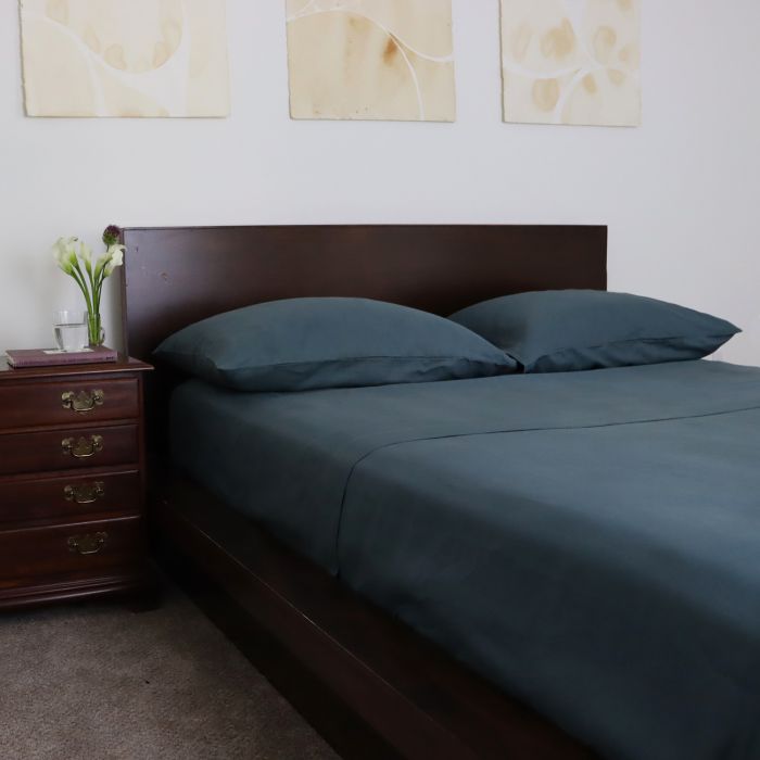 Petrol Dark Teal Green Linen Sheets