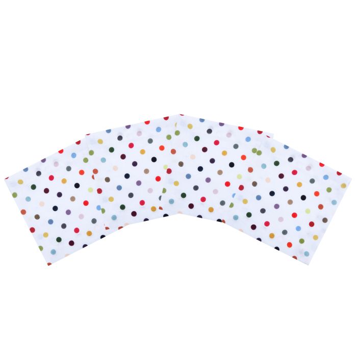 Piccadilly Multicolor Polka Dot Linen Cocktail Napkin