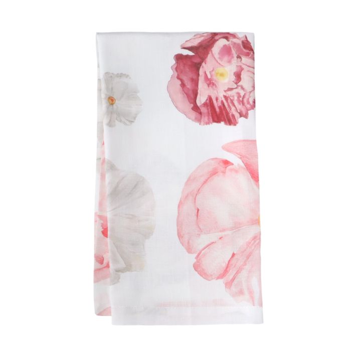 poppy linen hand towel tea towel