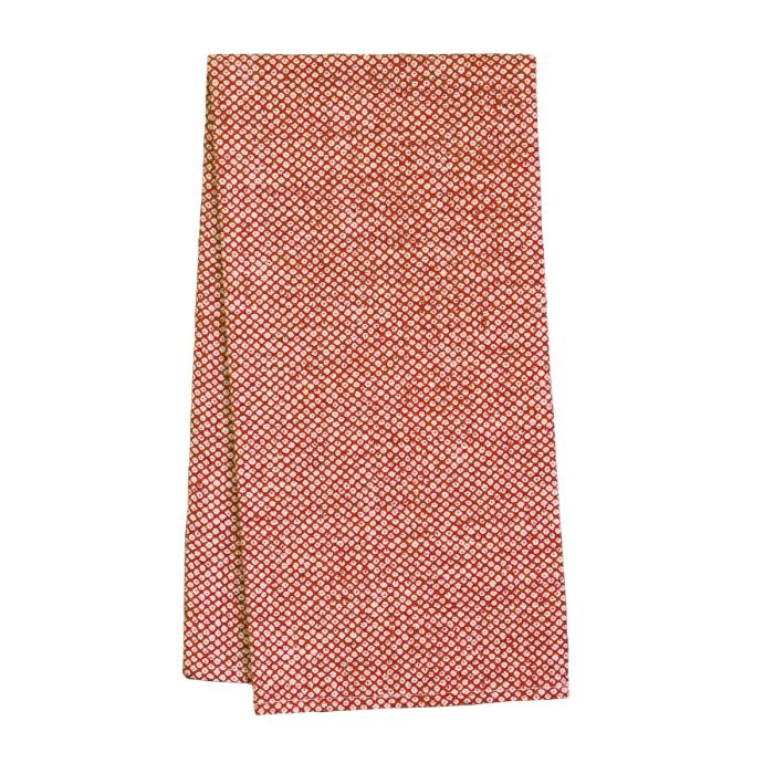 red shibori cotton hand towel tea towel