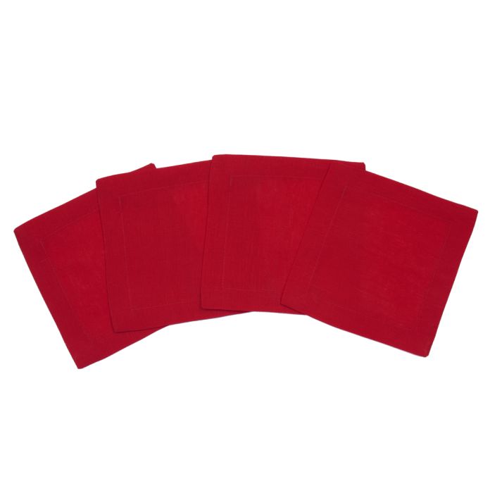 scarlet linen cocktail napkin