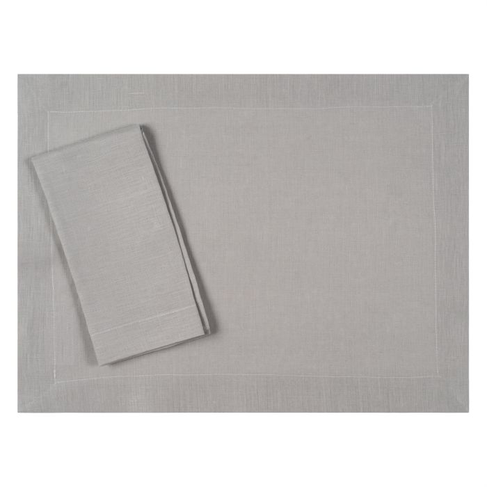 Silver grey linen cloth placemat