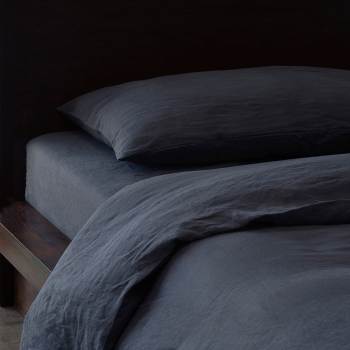 Huddleson Slate Charcoal Linen Duvet Cover
