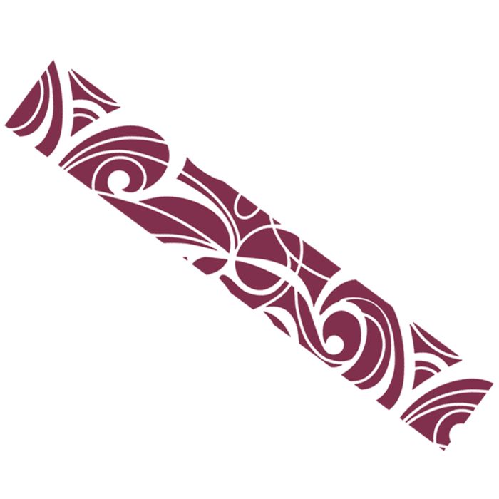 Huddleson dark berry red and white swirl printed Italian linen table runner