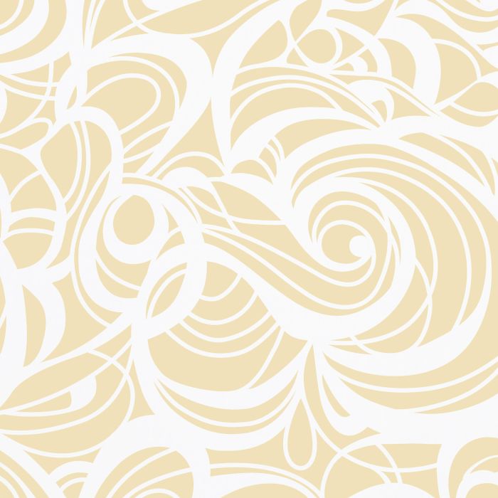 Huddleson gold and white swirl printed Italian linen square tablecloth