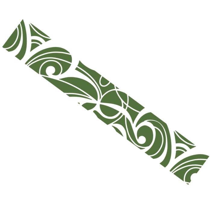 Huddleson grass dark green and white swirl printed Italian linen table runner