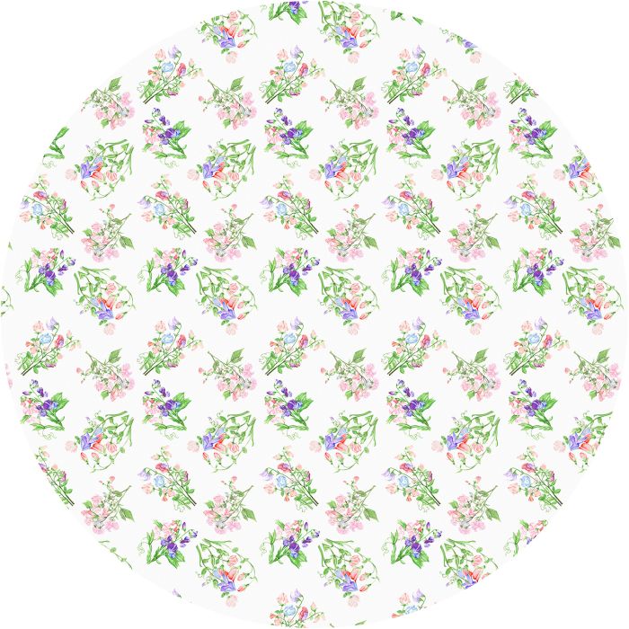 Sweet pea round linen tablecloth