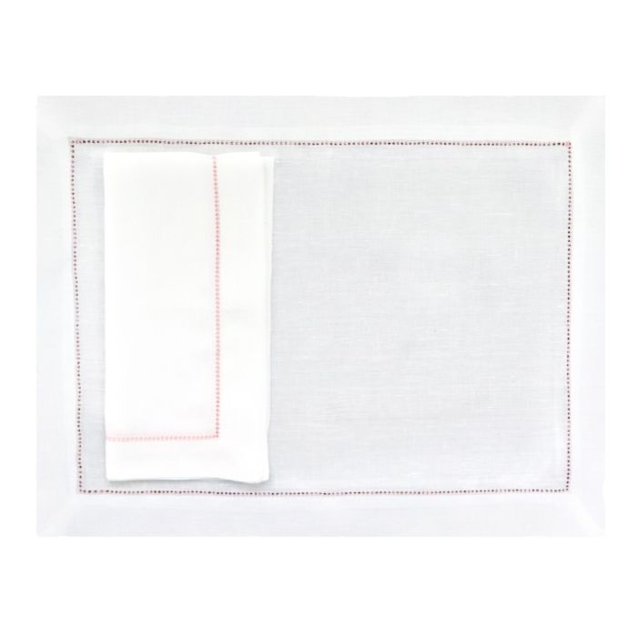 White luxury linen placemat and napkin