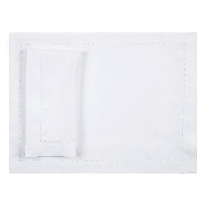 White Linen Hemstitched Placemat