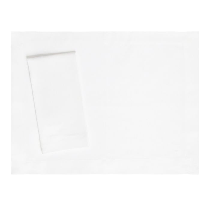 Huddleson white pure linen cloth placemat