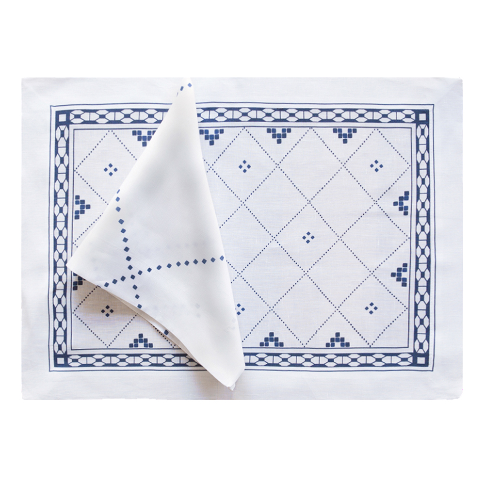 Anfa Blue and White Placemats <br> $18.00