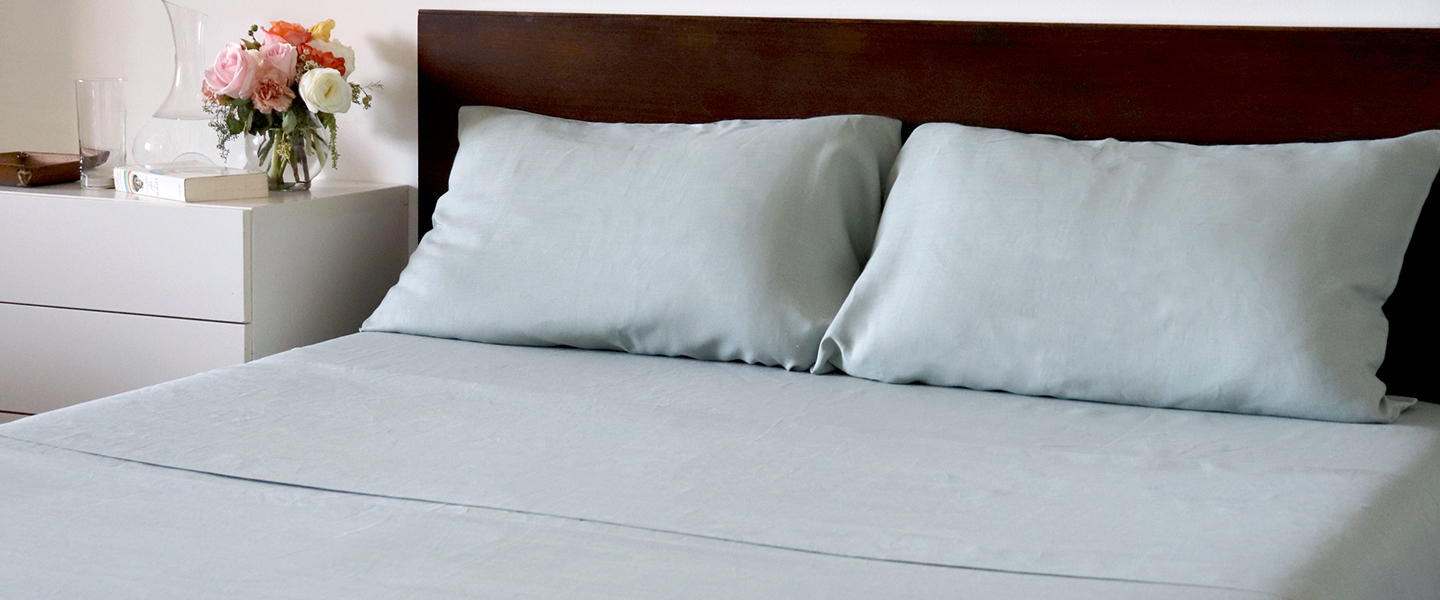 Celadon Green Linen Sheet Set