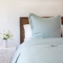 Celadon Green Piped Pillow Shams <br></picture>$160