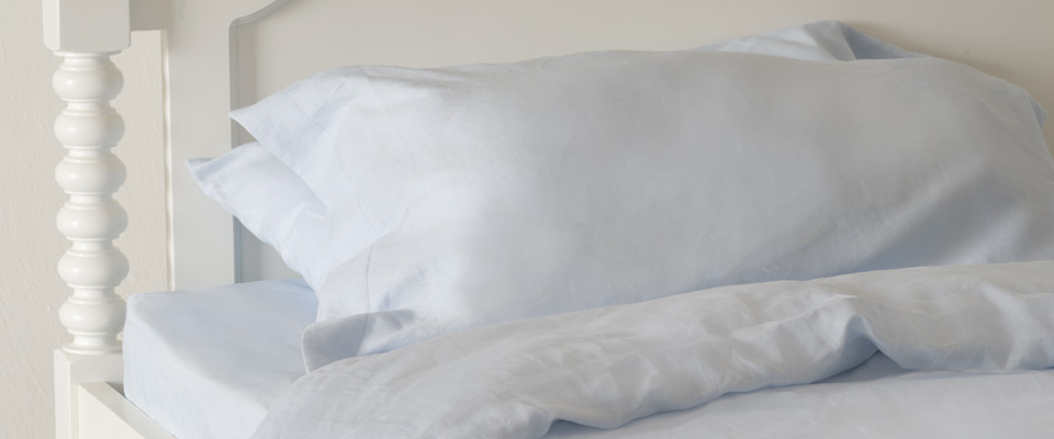 Light Blue Sheets & Duvet Cover Italian Linen