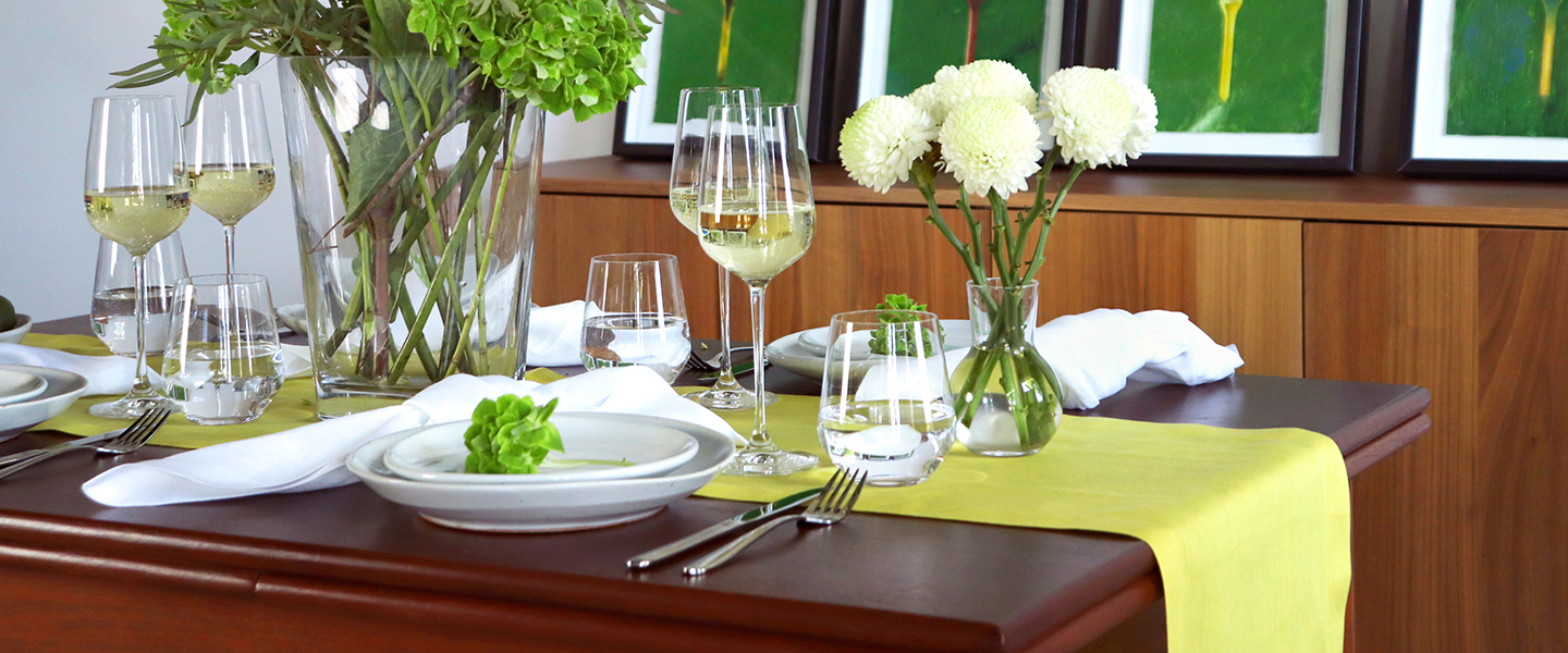 Citron Yellow Linen Table Runner