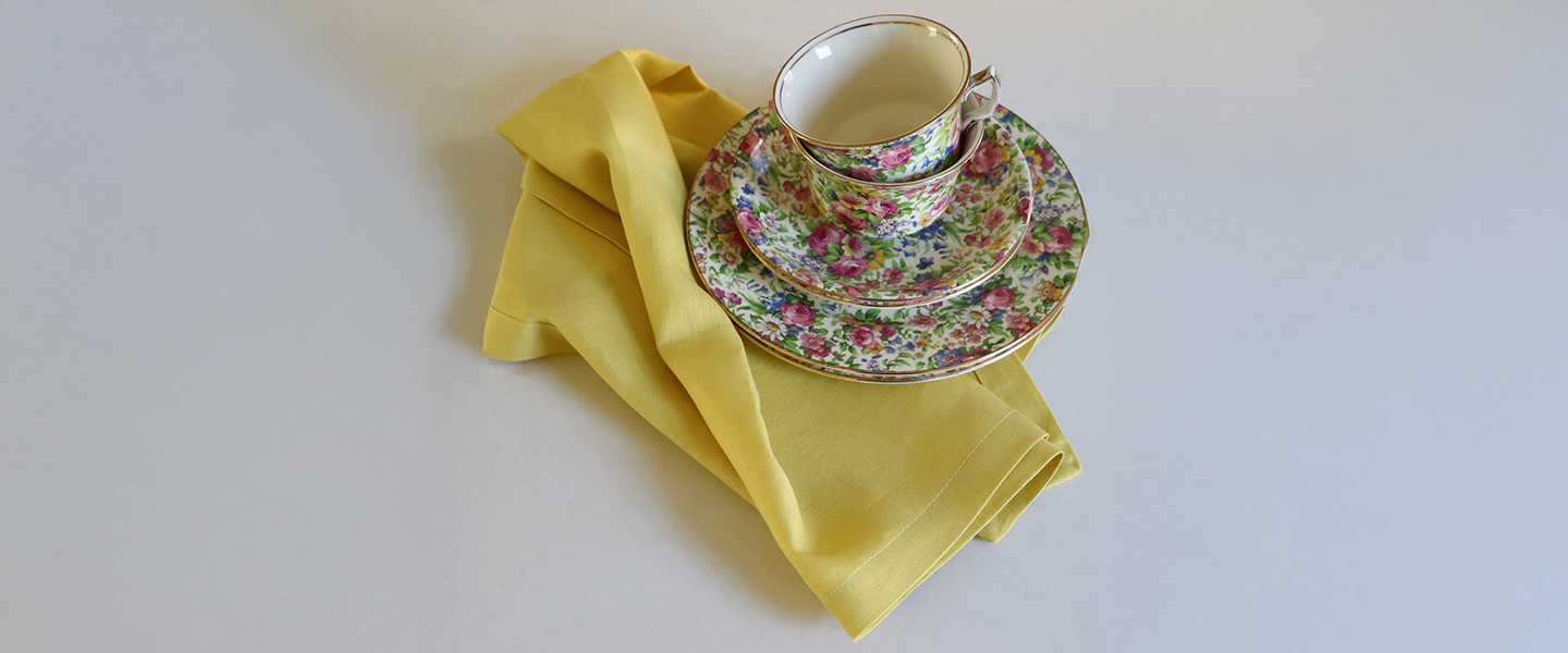 Citron Yellow Linen Hand Towel & Tea Towel