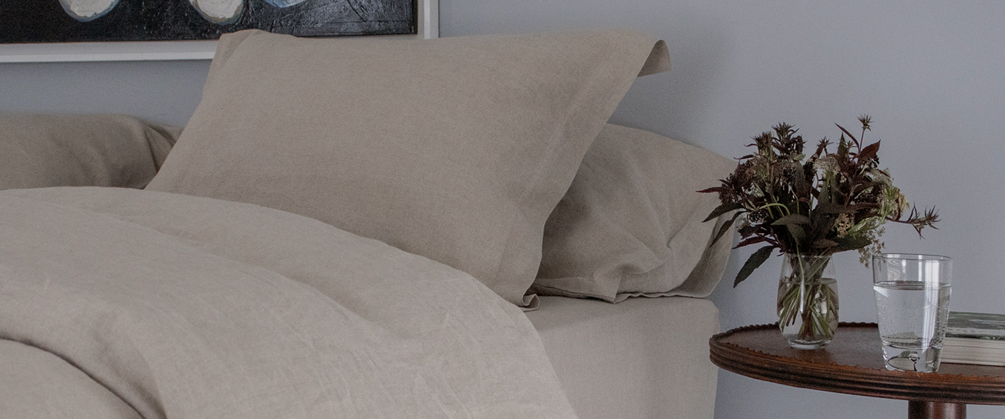 Dark Natural Flax Linen Duvet Cover 