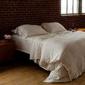 Linen Cream Duvet Cover <br> $365