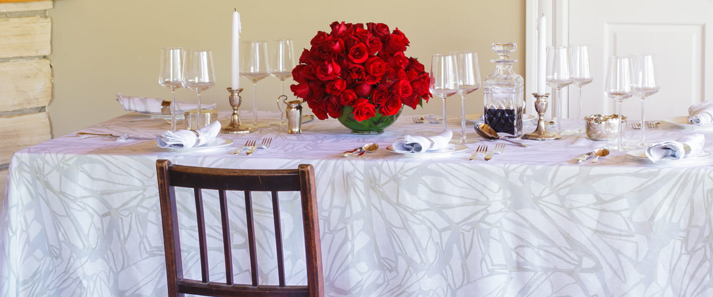 Melita Silver & Gold Linen Tablecloth