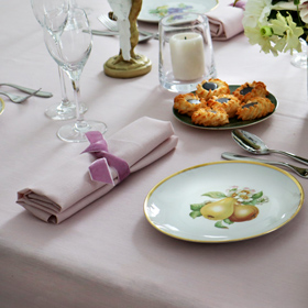 Pink Linen Tablecloth <br> $250
