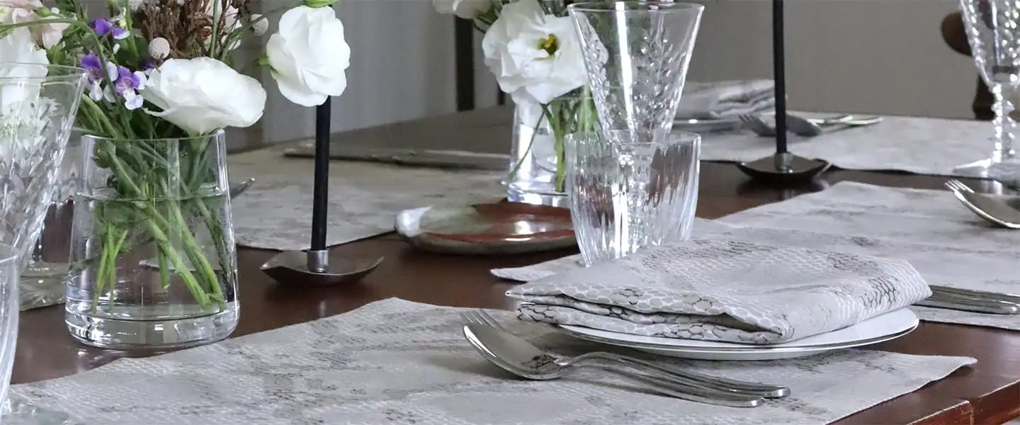 Python Print Linen Placemat & Napkin