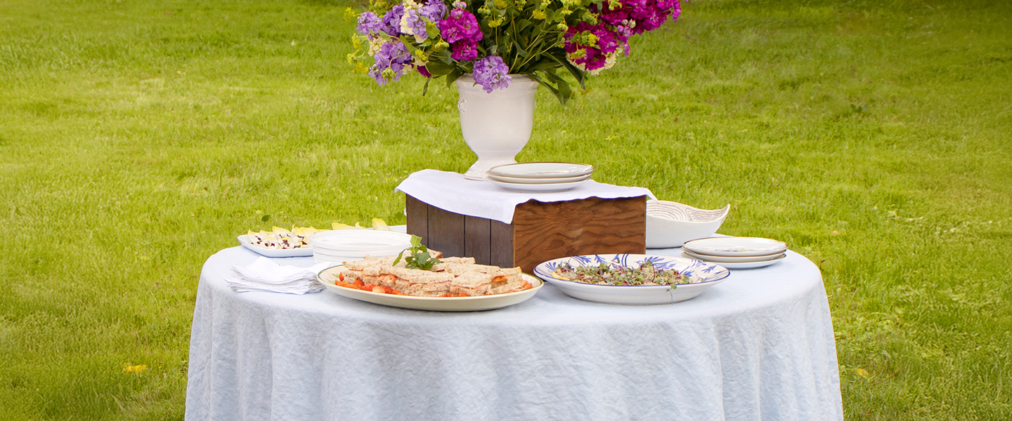 Sky Blue Linen Tablecloth