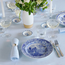 Light Blue Tablecloth Linen <br>$230