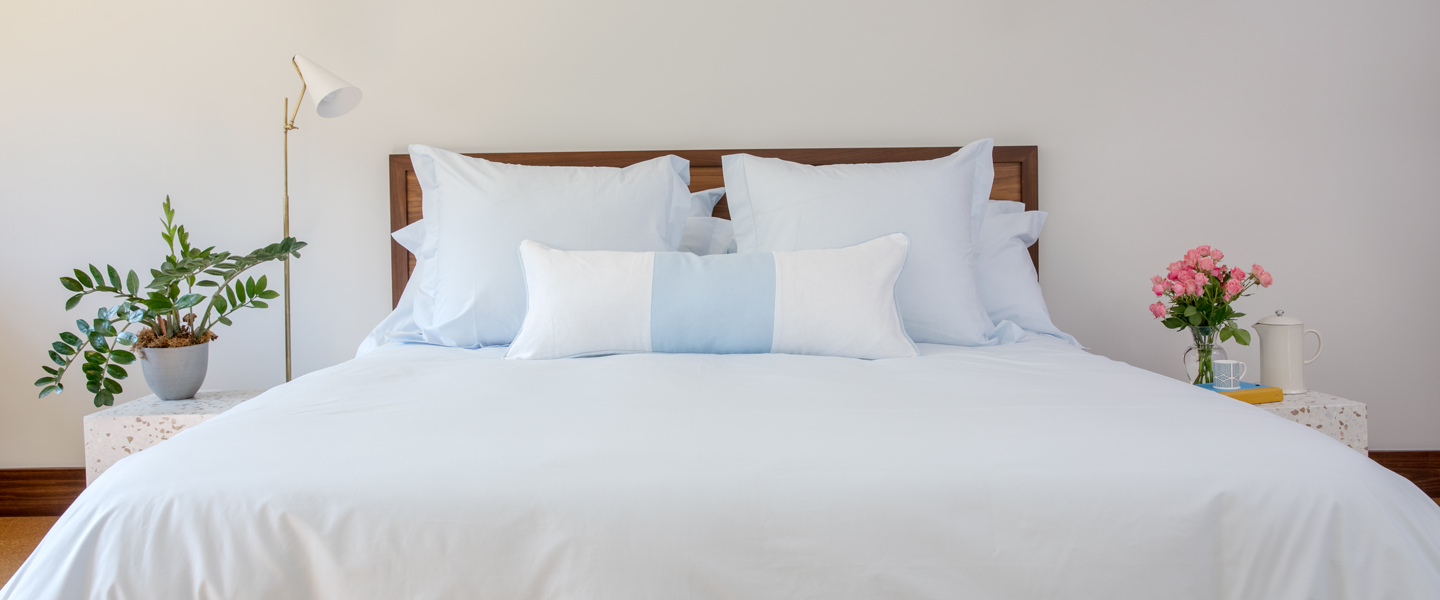 Light Blue Sheets 500TC Luxury Cotton Percale