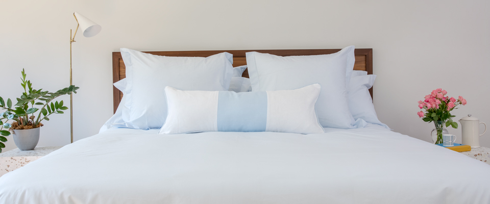 Light Blue Sheets 500TC Luxury Cotton Percale