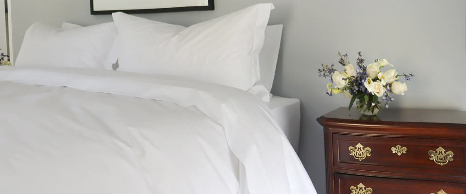 White Cotton Percale Duvet Cover & Shams