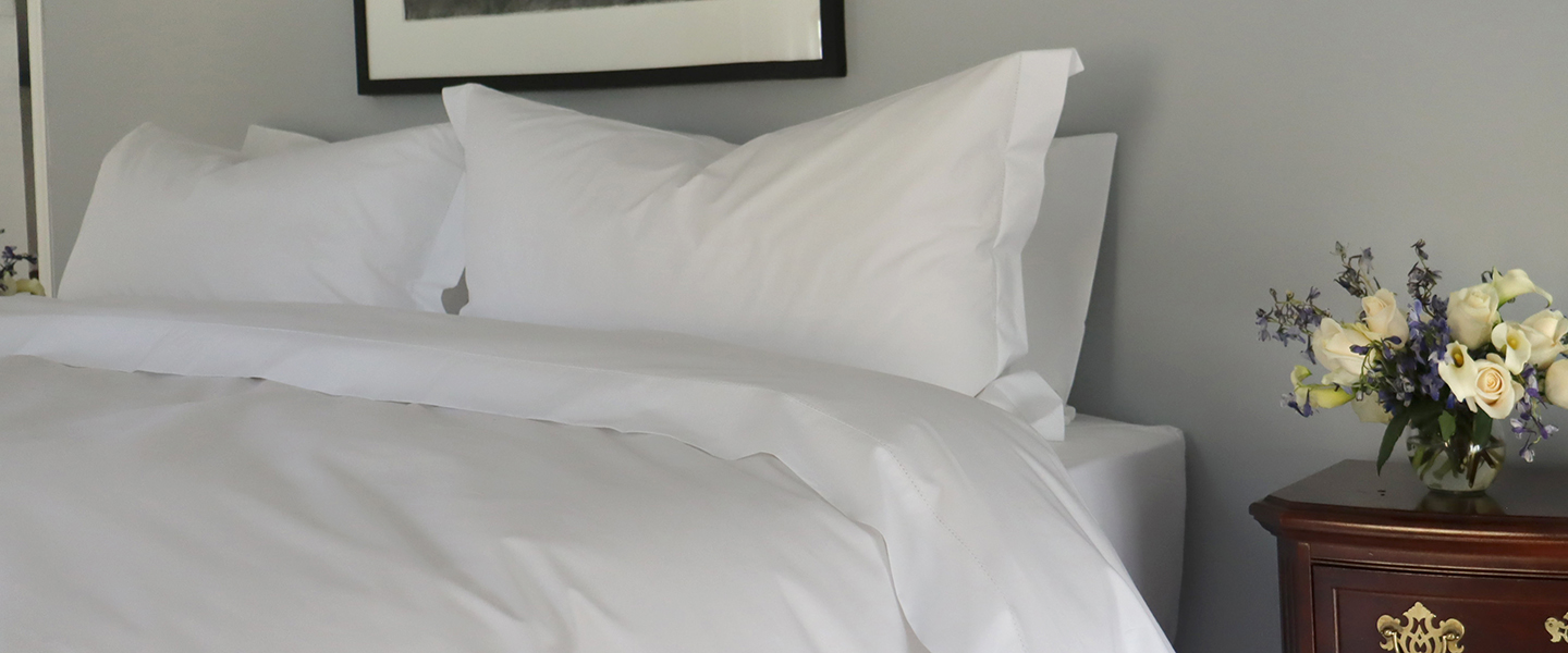 White Cotton Percale Duvet Cover & Shams