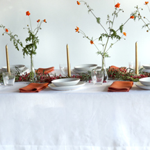 White Rectangular Linen Tablecloth <br></picture> $250
