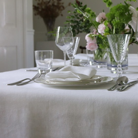 White Linen Tablecloth <br></picture> $250