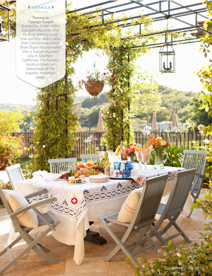 Outdoor entertaining lunch party blue and white tablecloth napkin